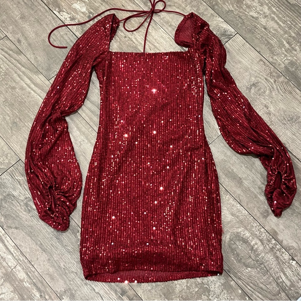 Lucy in the Sky Burgundy Sequin Dress